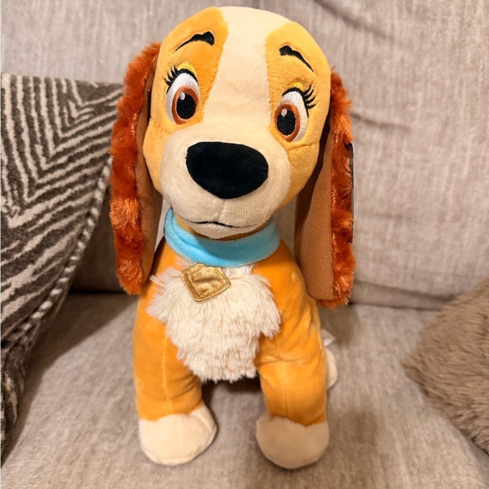 Disney Plush Dog with Blue Collar Lady